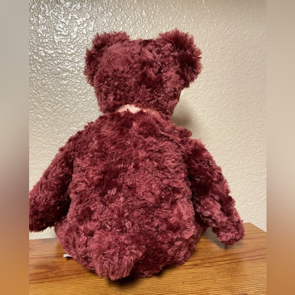 Animal Adventure Unique Maroon colored teddy bear light Orange Bow 15” - Picture 3 of 7